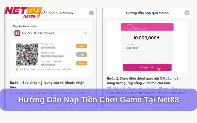 Hướng dẫn nạp tiền tại sân chơi Net88